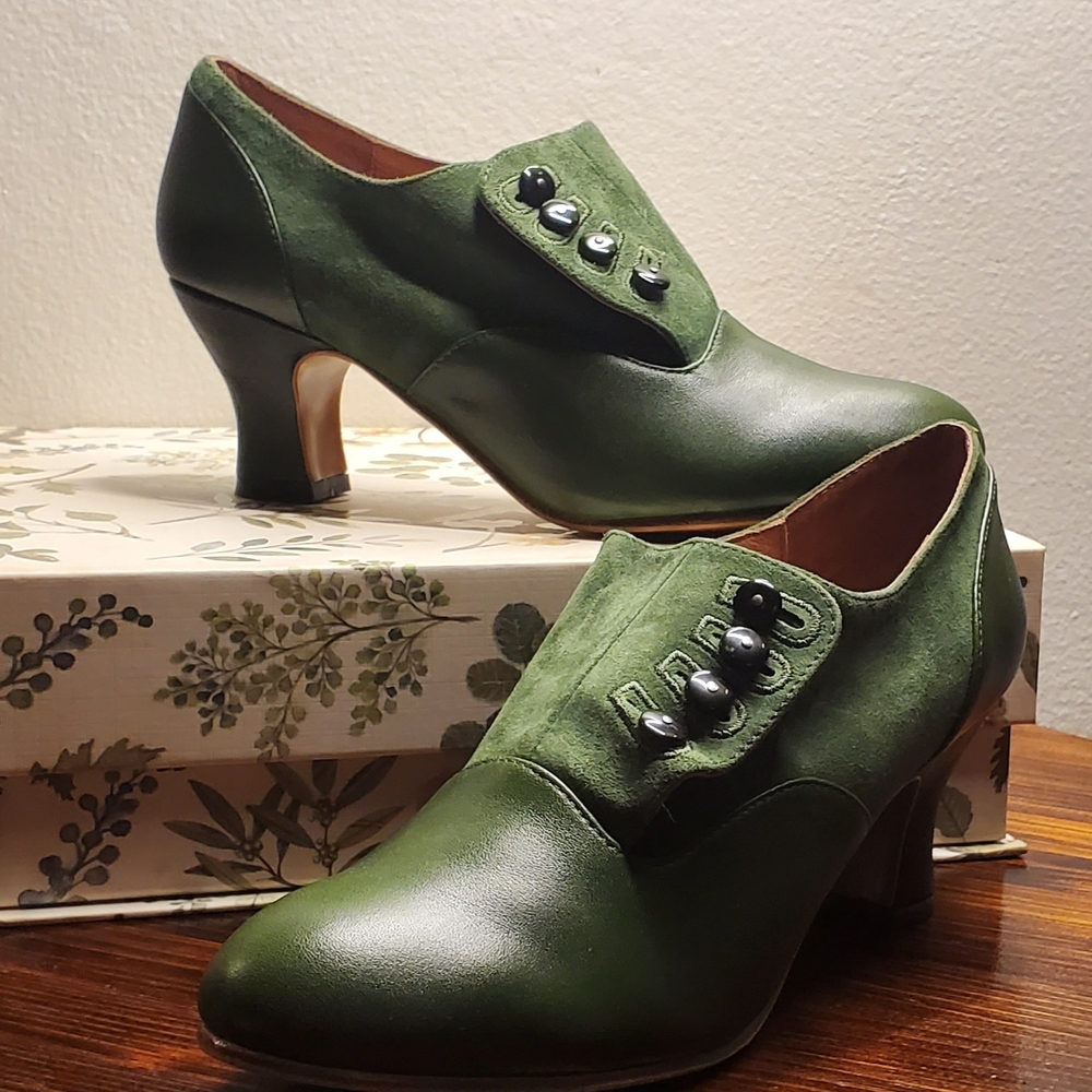 American Duchess ROYAL VINTAGE Greta In Green 1930s Style Retro Womans Shoes